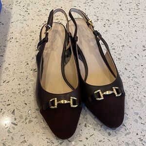 J McLaughlin Chic Brown Slingback Heels size 7
